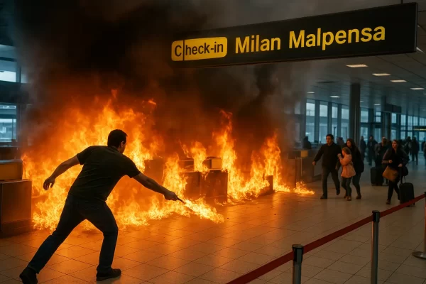 Milan Malpensa airport fire
