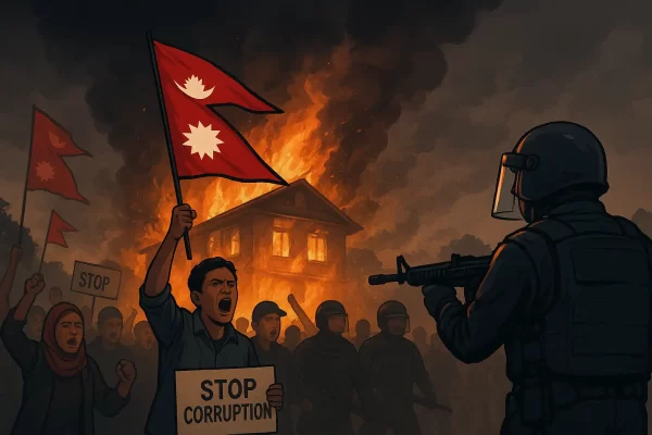 Anti-government protesters in Nepal