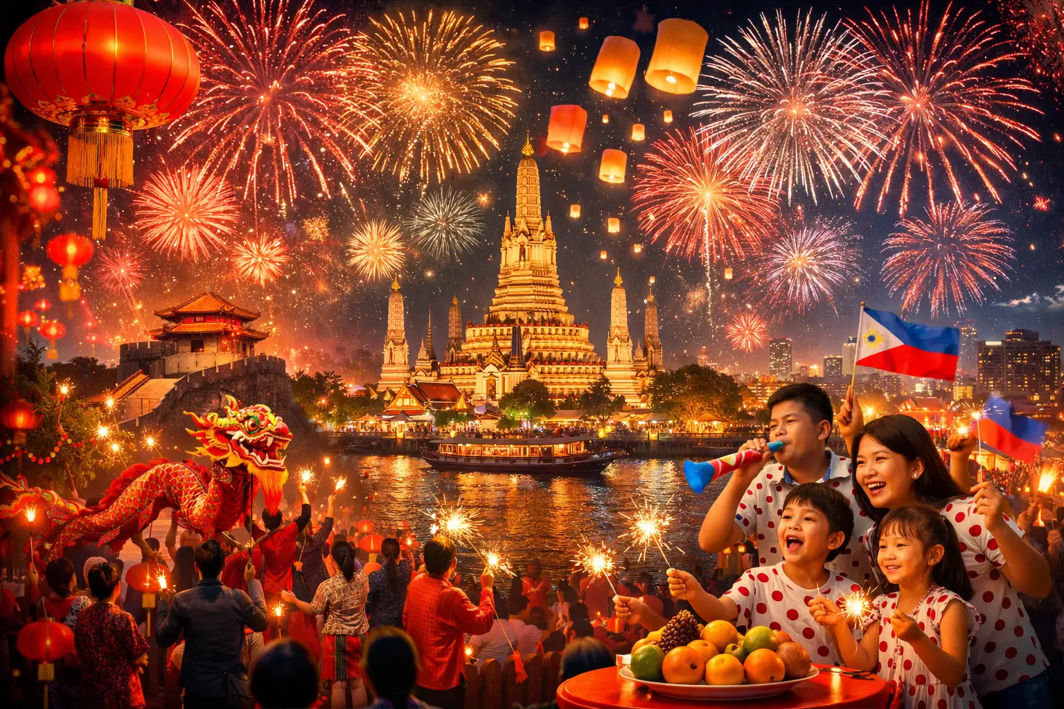 New Year celebrations Asia