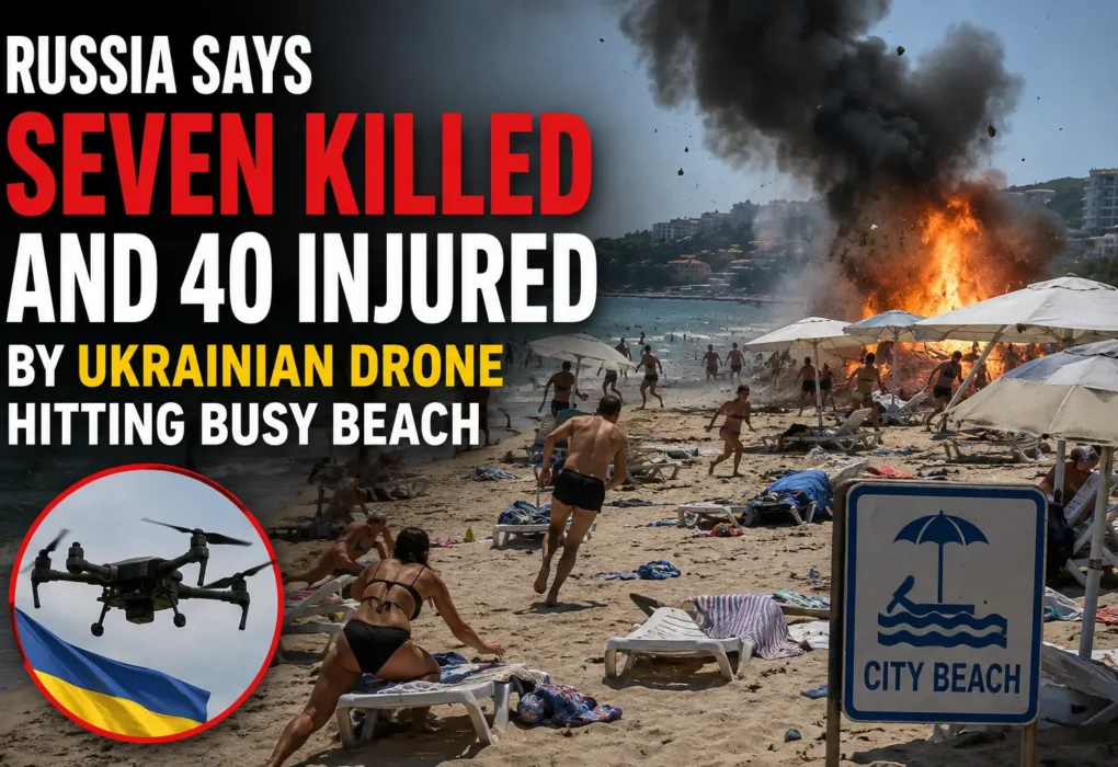 Russia beach drone attack