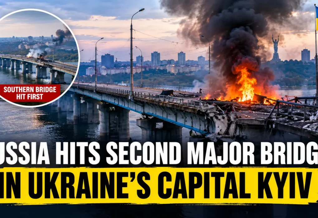 Russia hits Kyiv bridge